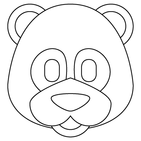 Panda Face Emoji Coloring Page